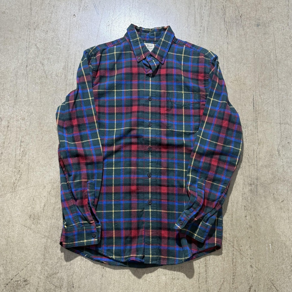 L.L. Bean Shirt Mens Medium Plaid Flannel Button Down Long Sleeve Casual